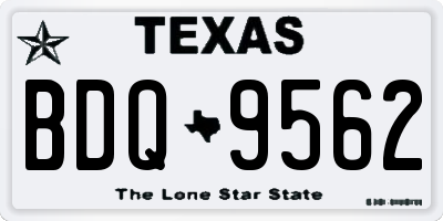 TX license plate BDQ9562