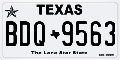 TX license plate BDQ9563
