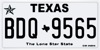 TX license plate BDQ9565