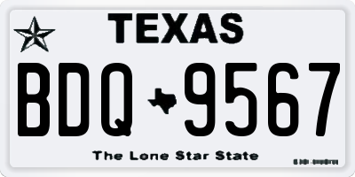 TX license plate BDQ9567