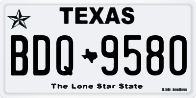 TX license plate BDQ9580