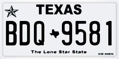 TX license plate BDQ9581