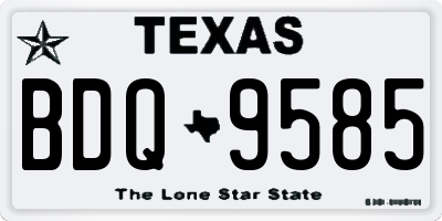 TX license plate BDQ9585