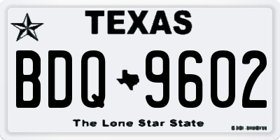 TX license plate BDQ9602