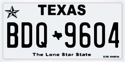 TX license plate BDQ9604