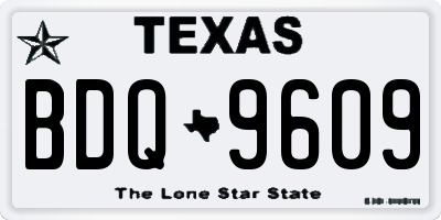 TX license plate BDQ9609