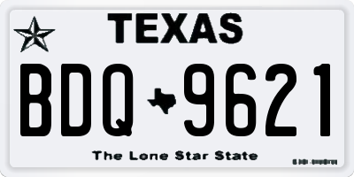 TX license plate BDQ9621