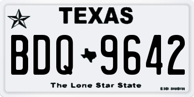 TX license plate BDQ9642