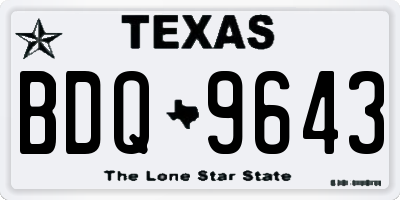 TX license plate BDQ9643
