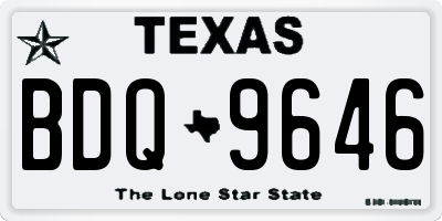 TX license plate BDQ9646