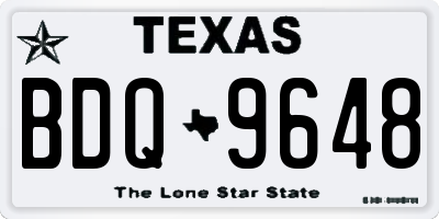 TX license plate BDQ9648