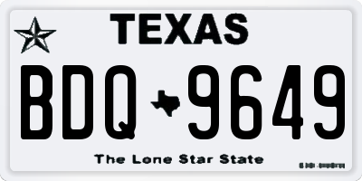 TX license plate BDQ9649