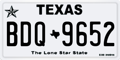 TX license plate BDQ9652