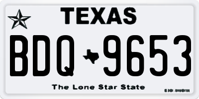 TX license plate BDQ9653