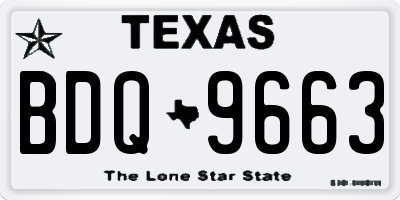TX license plate BDQ9663