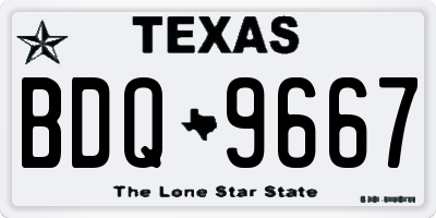TX license plate BDQ9667