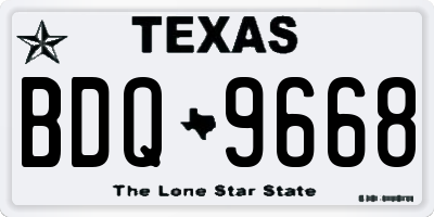 TX license plate BDQ9668