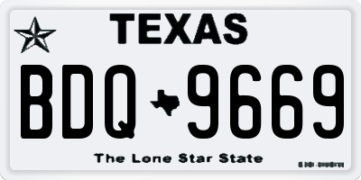 TX license plate BDQ9669