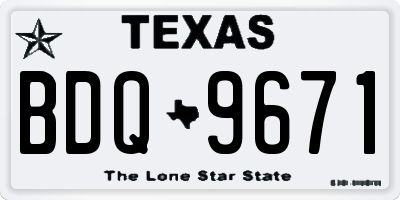 TX license plate BDQ9671