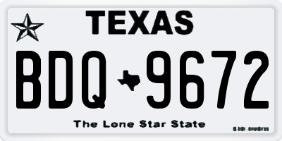 TX license plate BDQ9672