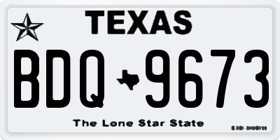 TX license plate BDQ9673