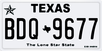 TX license plate BDQ9677