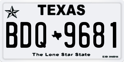 TX license plate BDQ9681