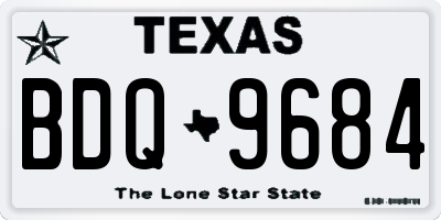 TX license plate BDQ9684