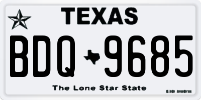 TX license plate BDQ9685