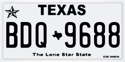 TX license plate BDQ9688