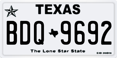 TX license plate BDQ9692