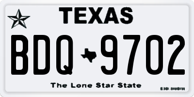 TX license plate BDQ9702