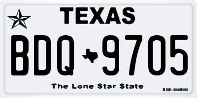 TX license plate BDQ9705