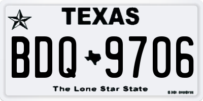 TX license plate BDQ9706