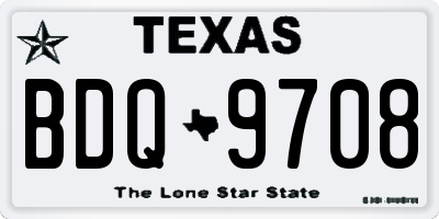 TX license plate BDQ9708
