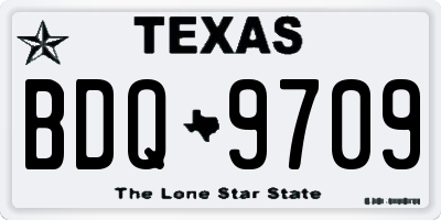 TX license plate BDQ9709