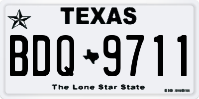 TX license plate BDQ9711