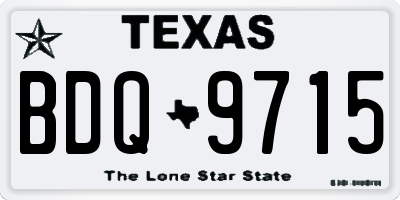 TX license plate BDQ9715