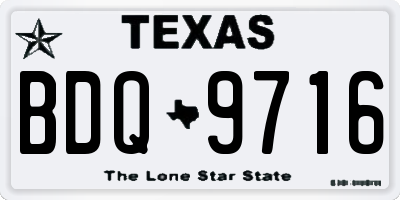 TX license plate BDQ9716