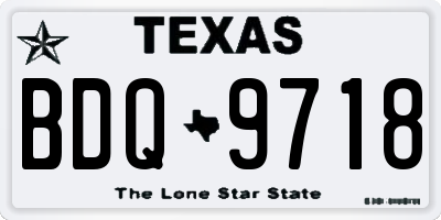 TX license plate BDQ9718