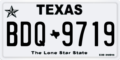 TX license plate BDQ9719