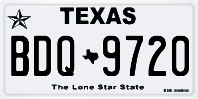 TX license plate BDQ9720