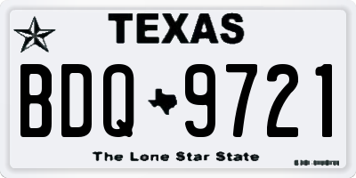 TX license plate BDQ9721