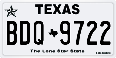 TX license plate BDQ9722