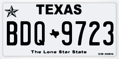 TX license plate BDQ9723