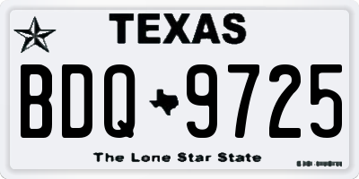 TX license plate BDQ9725