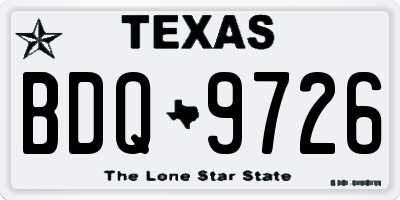 TX license plate BDQ9726
