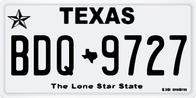 TX license plate BDQ9727