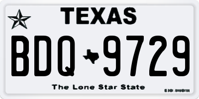 TX license plate BDQ9729