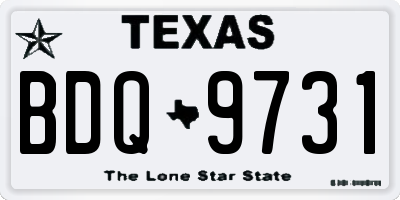 TX license plate BDQ9731